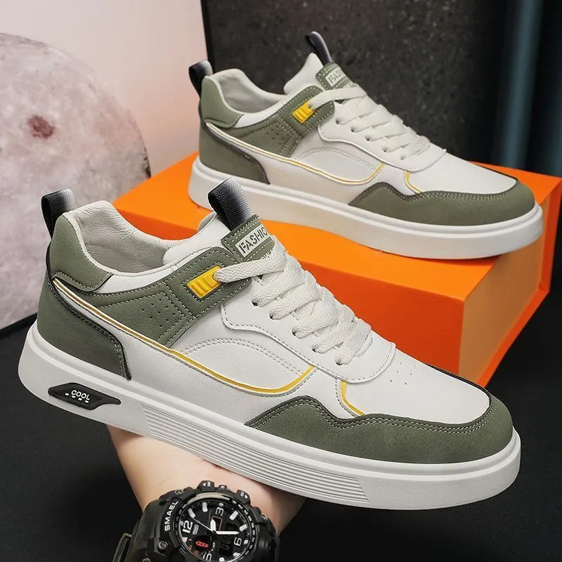 Men's Korean-style canvas board shoes with mesh lining in black, beige or gray