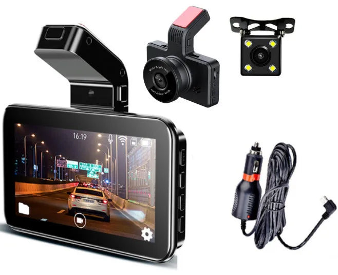 3-inch HD car DVR with dual lens camera for front and rear vehicle recording