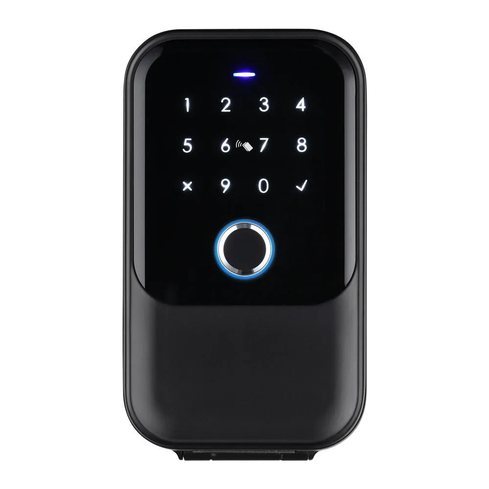 Smart key box with fingerprint scanner and card slot for secure key storage, model K3BF