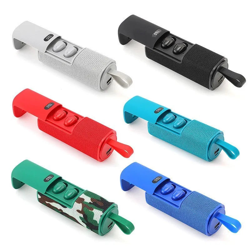 3 in 1 portable Bluetooth speaker with power bank, 46 x 46 x 126.5mm, 260g, shown in available colours