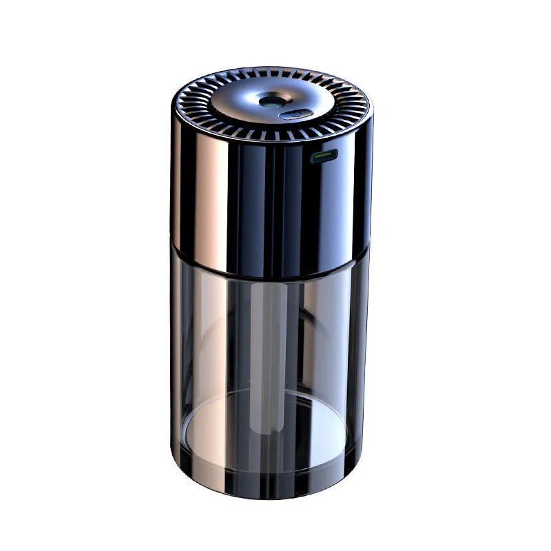 USB plug-in spray perfume humidifier with glass construction in various fragrance colour options