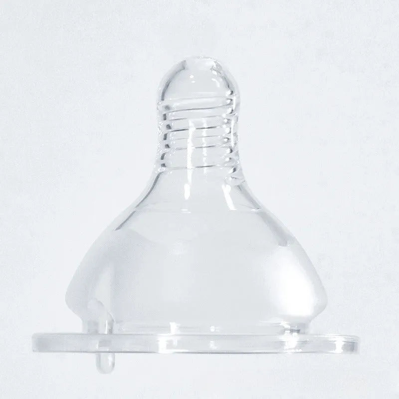 Transparent edible silicone wide mouth nipple with cross hole for newborns 0-3 months