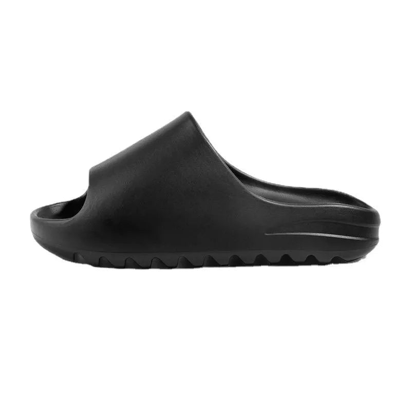 Women's beach slippers with thick EVA soles in black, green, brown and beige colour options