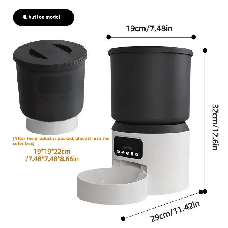 4L smart pet feeder with mobile app control and optional camera for cats and dogs