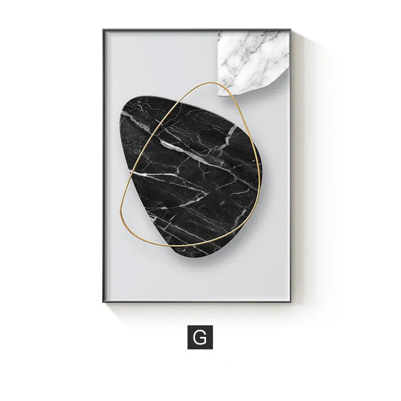Abstract geometric pattern printed on a canvas wall art poster, available in multiple sizes and design styles.