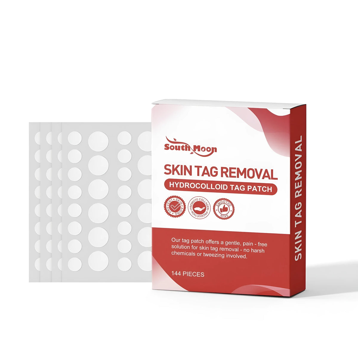 Pack of 144 mint leaves skin removal care patches for minor skin irritations.
