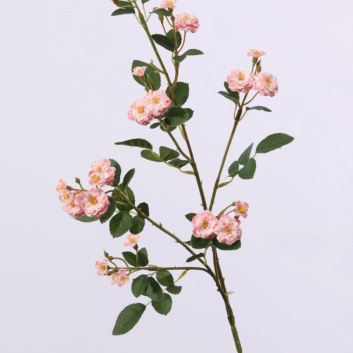 Artificial multi-head small rose ornament in silk fabric, available in five colours for wedding and photography use