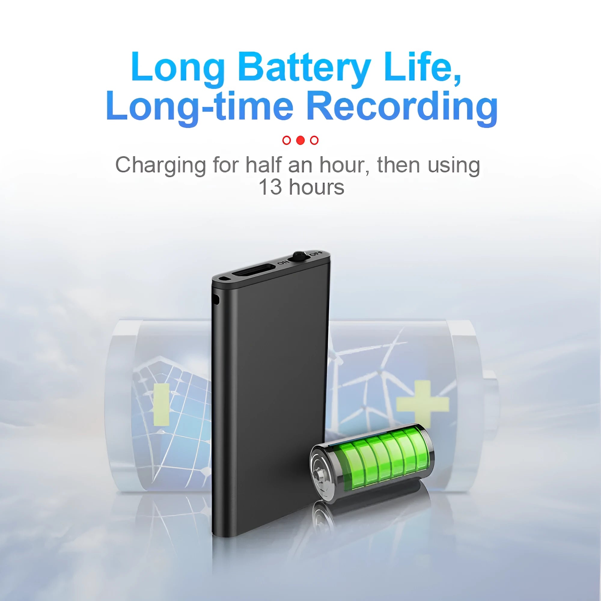 Silver encryption recording pen with micro-interface on aluminium alloy body.