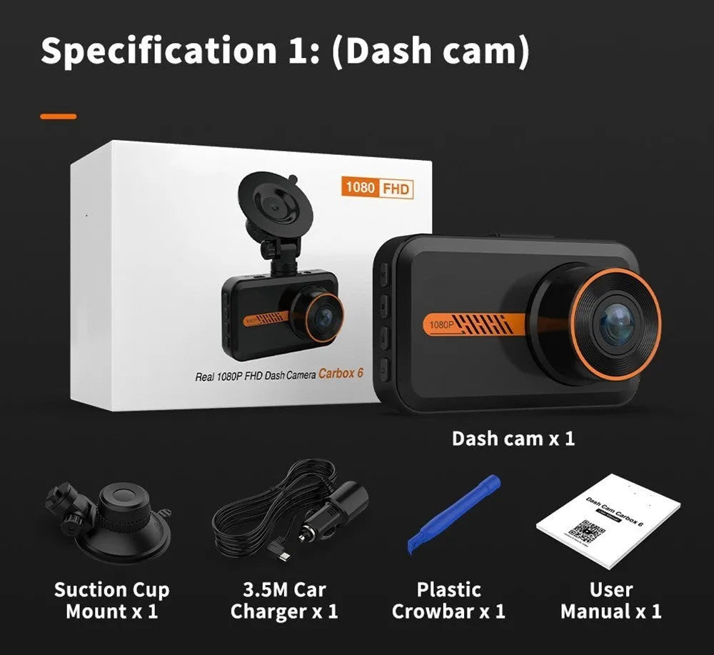 ThiEYE front and rear car dash camera system with 3-inch screen displayed next to its waterproof rear camera unit.