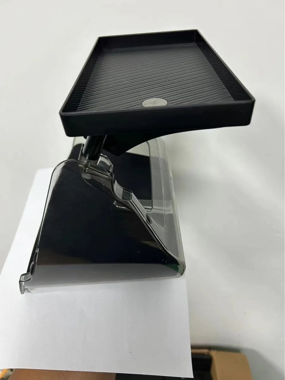 Black ABS plastic ETC storage box for Tesla Model 3 and Y centre console.