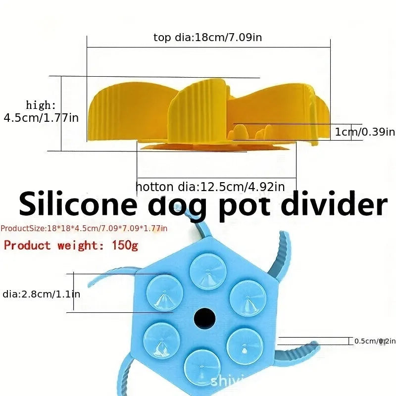 Silicone pet slow food licking pad with sucker cup for dogs and cats, shown in blue, green, grey, or red.