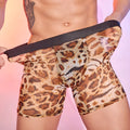Men's leopard print boxer shorts in free size nylon fabric