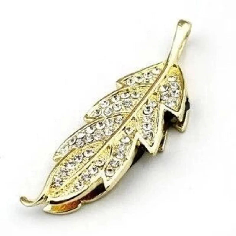 Silver maple leaf pendant USB flash drive with metal casing and crystal jewellery design