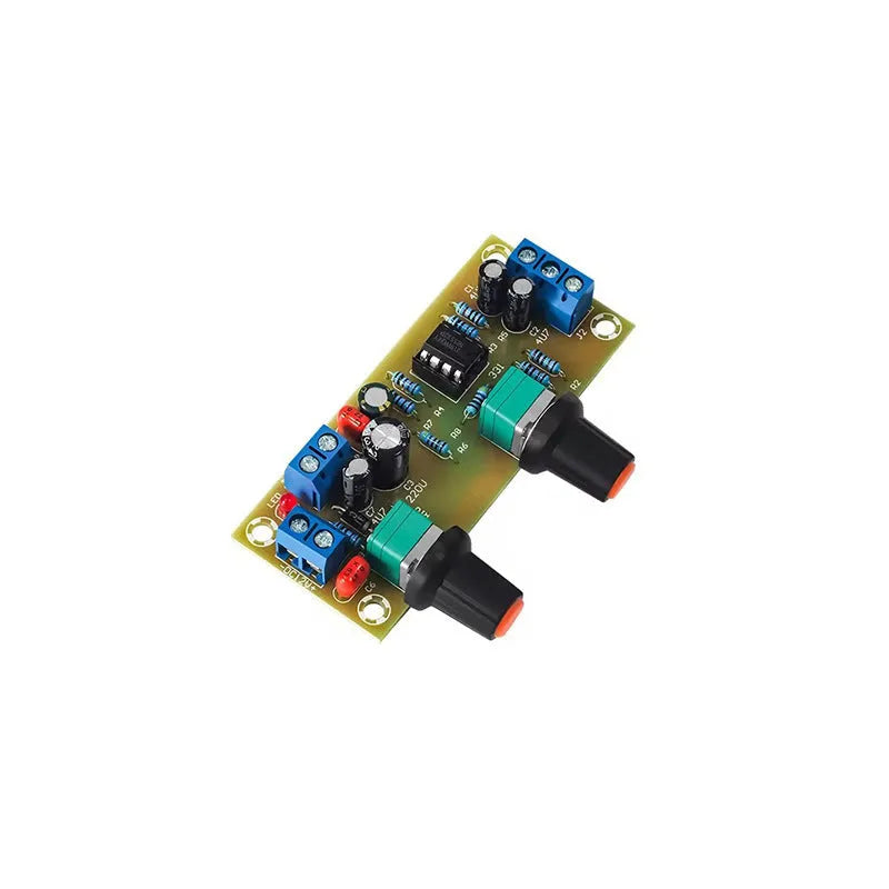 Car audio front stage board for bass boost with 10-24V power supply on FR-4 fibreboard PCB