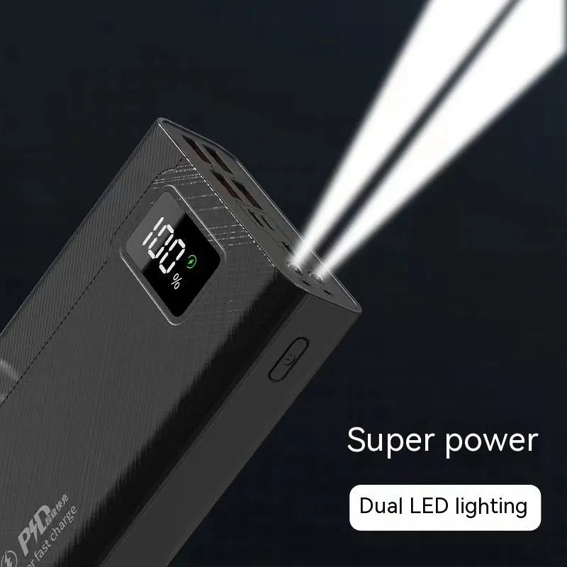Large capacity power bank in black or white with fast charging support