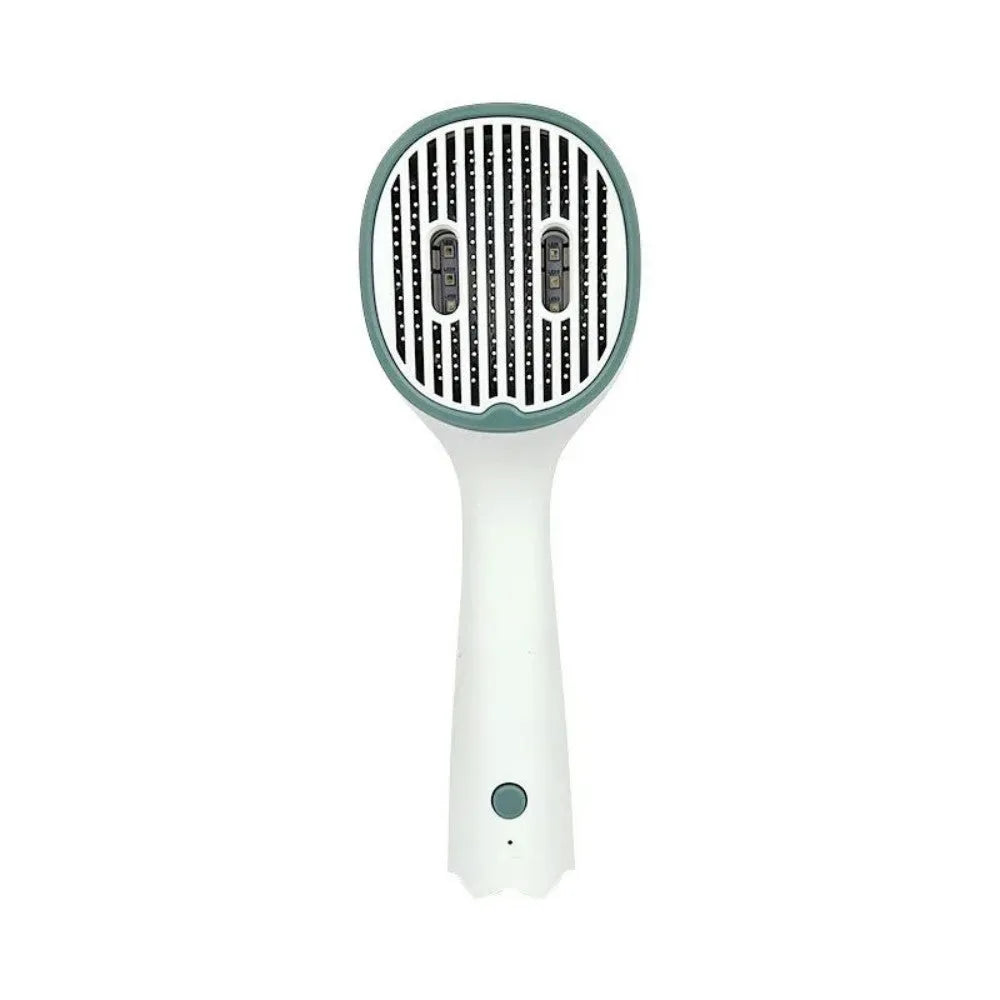UVC sterilization pet grooming comb for cats and dogs, 25.8 x 9.8 x 5.5cm, dark green, grey, light green