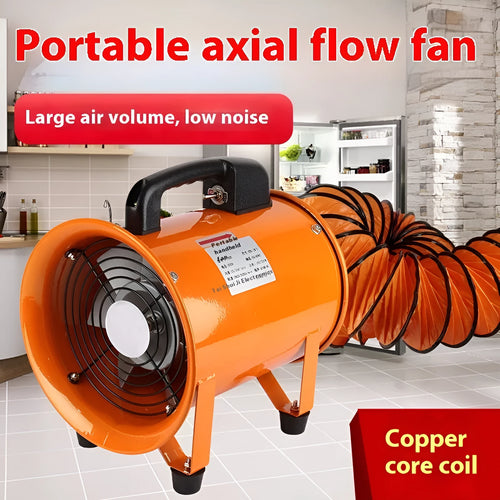 8-inch titanium steel industrial axial flow fan with 5-metre air duct for ventilation