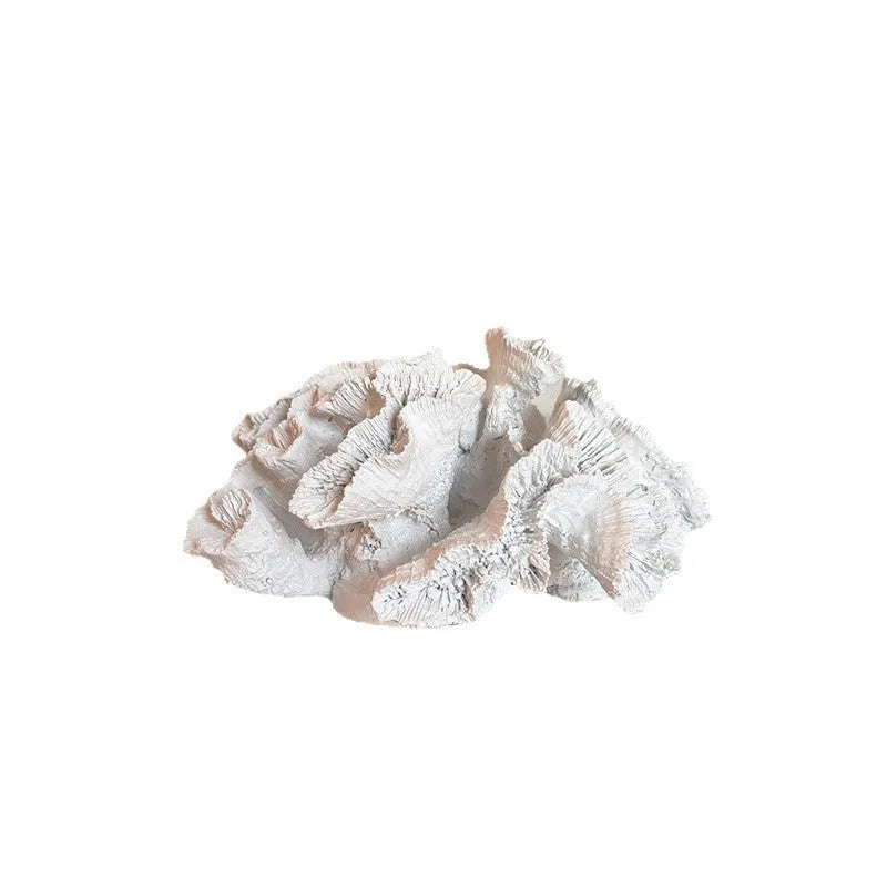 Off-white synthetic resin and plastic coral ornament for modern European-style geometry home decor