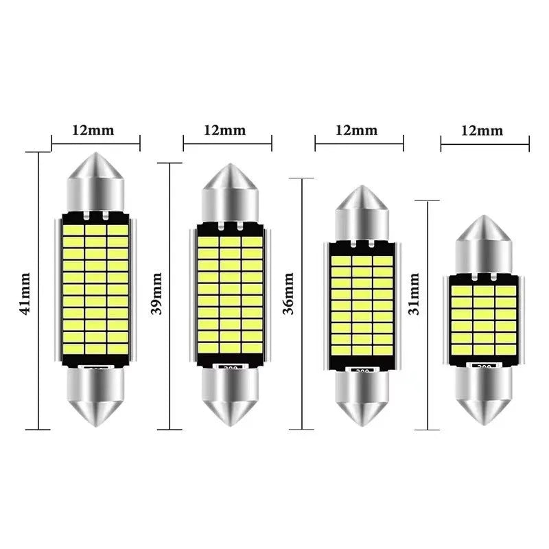 Aluminium car roof light with double-tip design in one of four available sizes