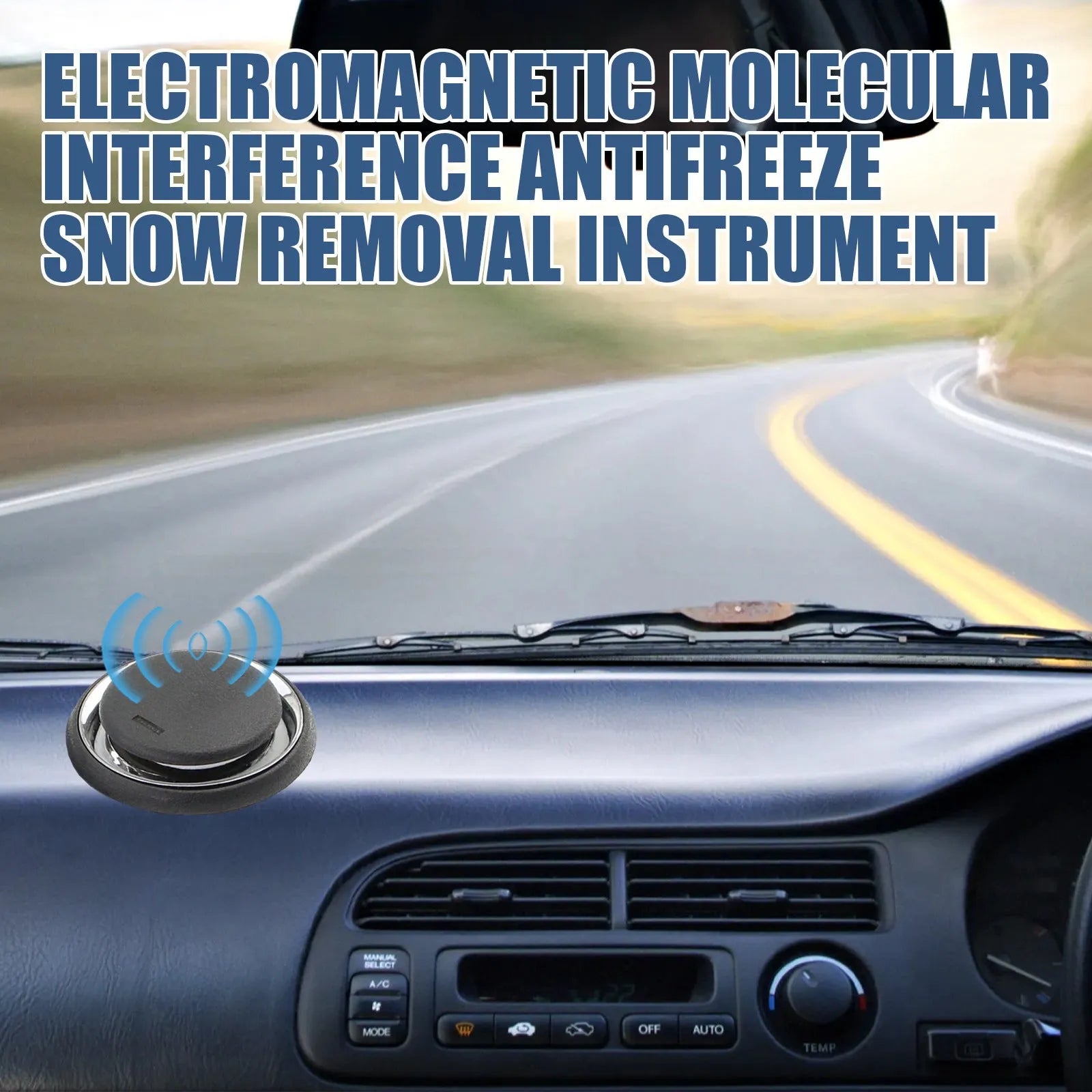 Black portable car deicing instrument measuring 7.4cm for melting ice on vehicle windscreens