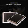 DH-8923 metal cigarette case with windproof lighter, modern simplicity design