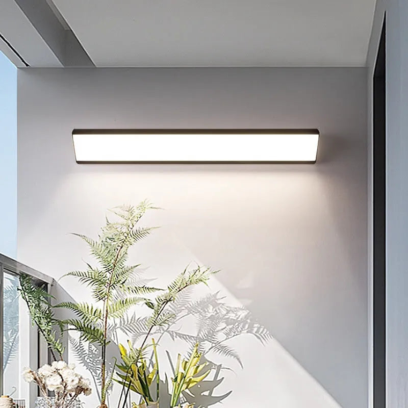 Black outdoor wall lamp, 30cm or 48cm, 12W or 19W, 220V, waterproof, modern simplicity style for garden or restaurant door