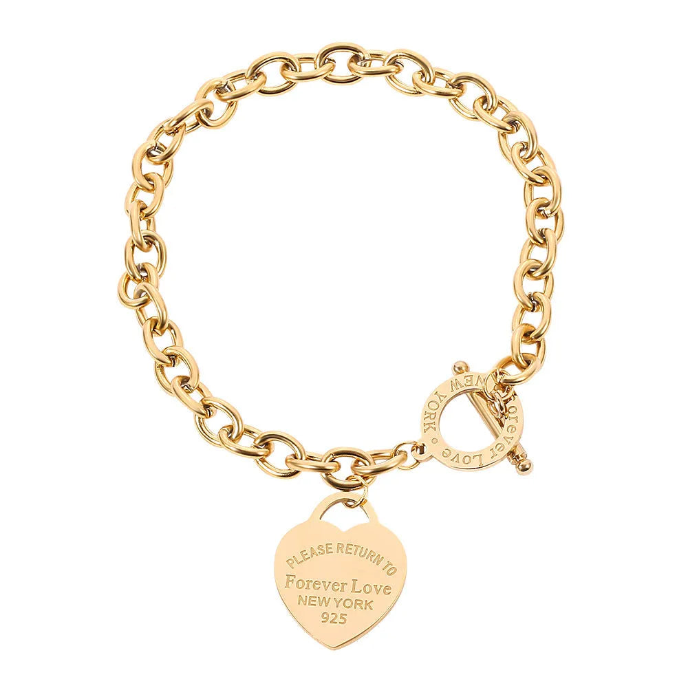 Alloy heart shape bracelet ladies electroplated jewellery Sl257 Sl258 colour styles