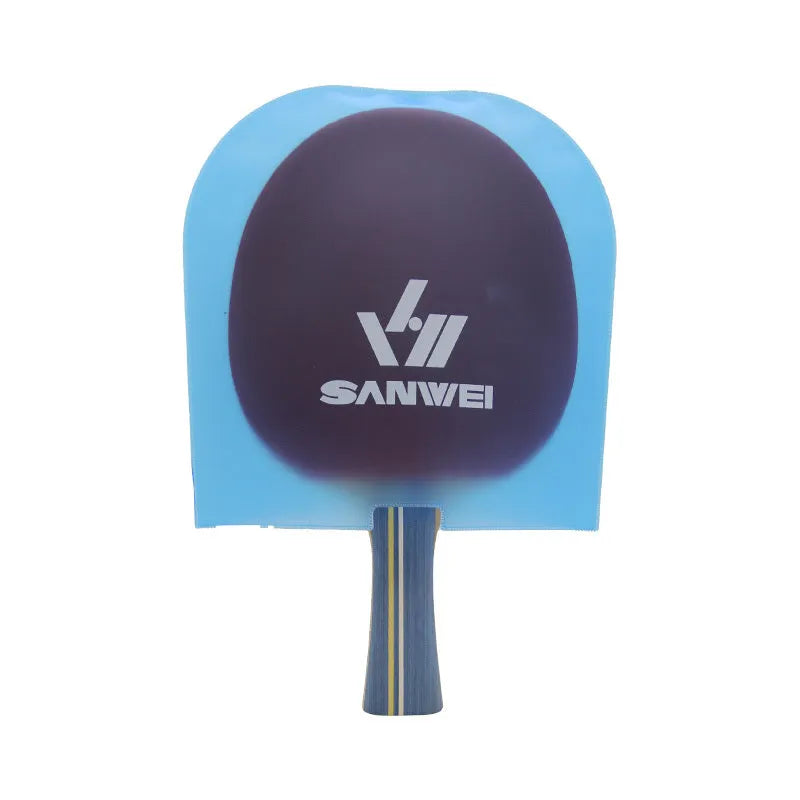 TPU table tennis racket protective cover in white or blue, dustproof and anti-scratch, shown as 1pc or 2pc