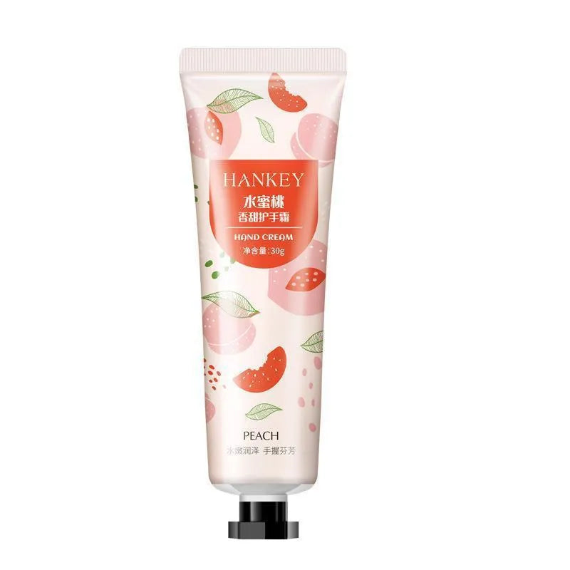 30g tube of fruit-infused hand cream with eleven scent options including avocado, chamomile and rose