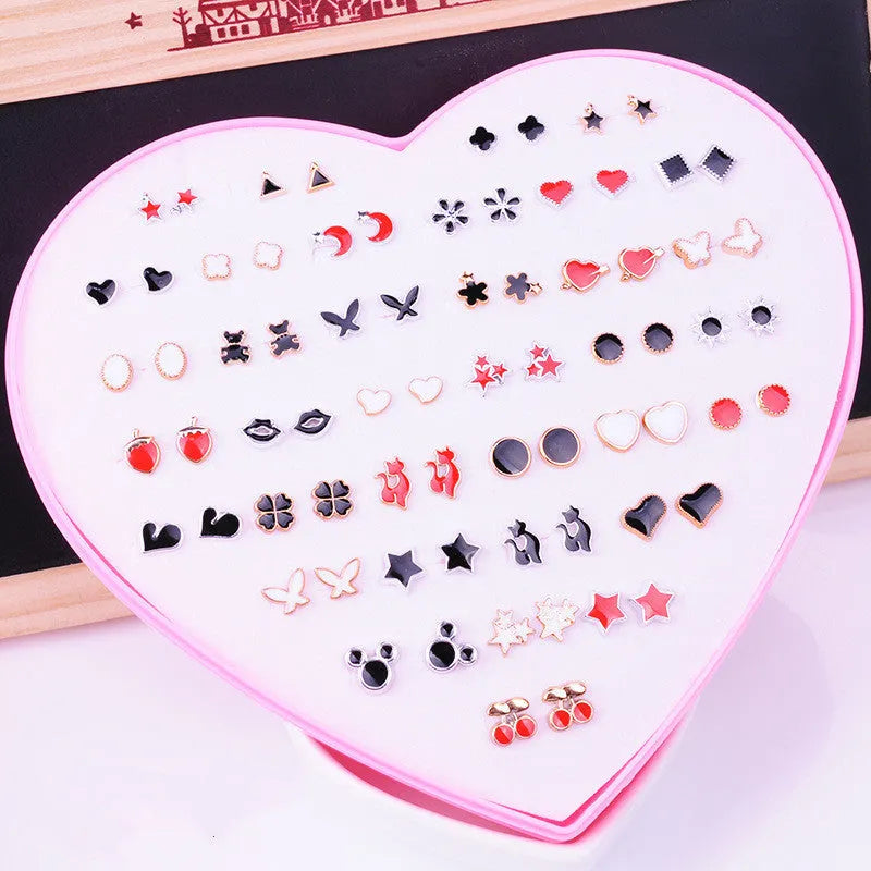 Children's earring set for little girls in Japanese and Korean style with soft pottery and Colour24 options.