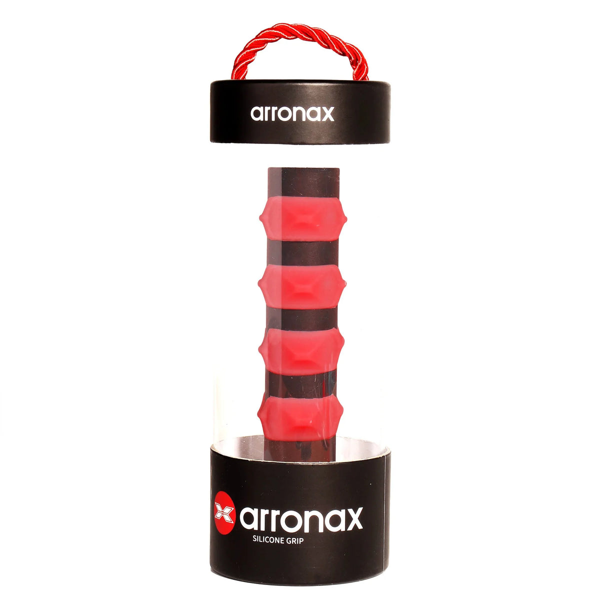 Silicone racket hand rubber buckle in seven colours showing 17.6cm by 6.4cm dimensions