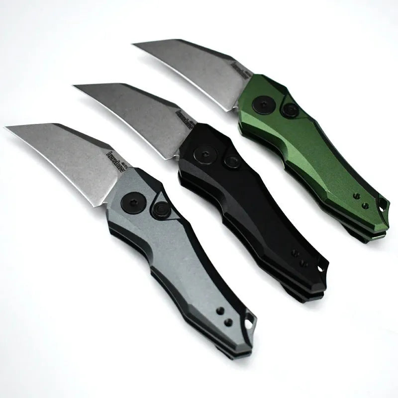 Metal folding pocket knife with 150mm blade in black, gray, or green