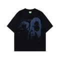 Men's loose-fit pure cotton short-sleeved t-shirt in black and melange grey colour options