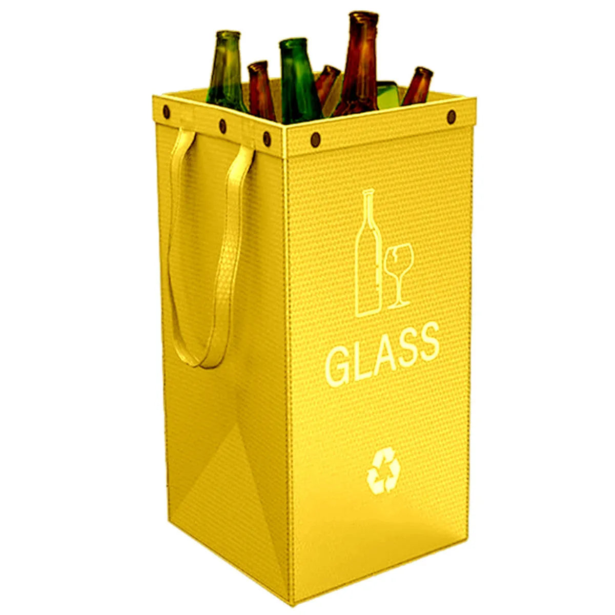 Blue handbag style 40-litre plastic waste sorting bin with waterproof construction