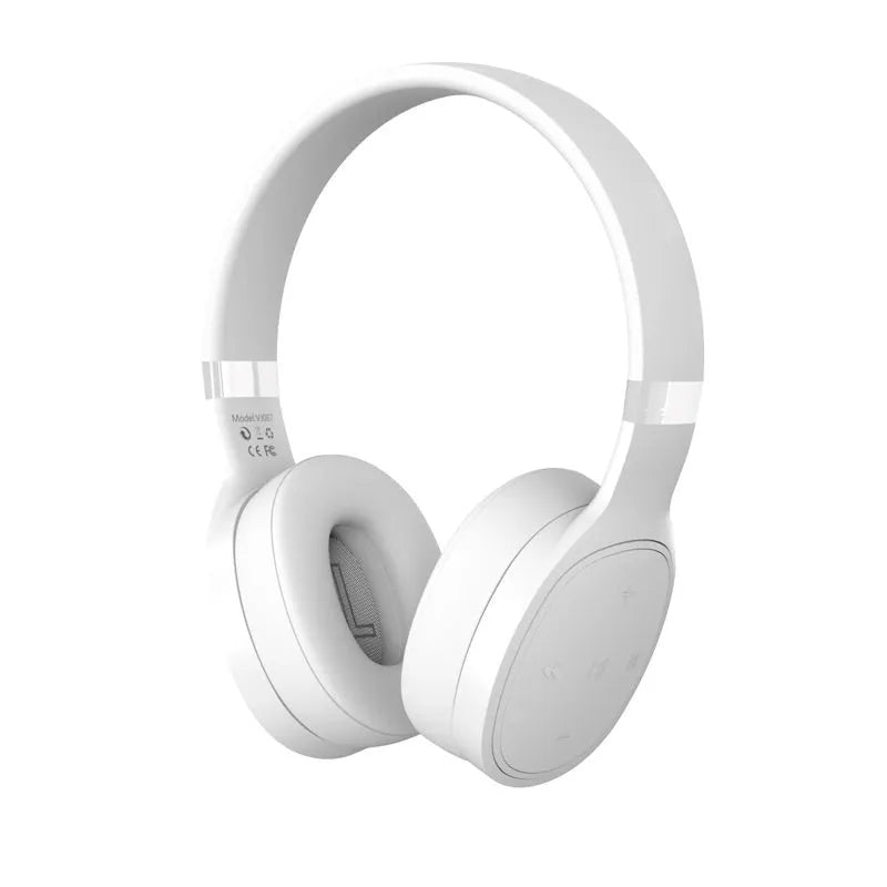 Folding wireless Bluetooth sports headset showing earcups in black colour option