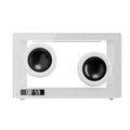 Transparent compact M9 dual speaker wireless Bluetooth speaker in white with touch controls