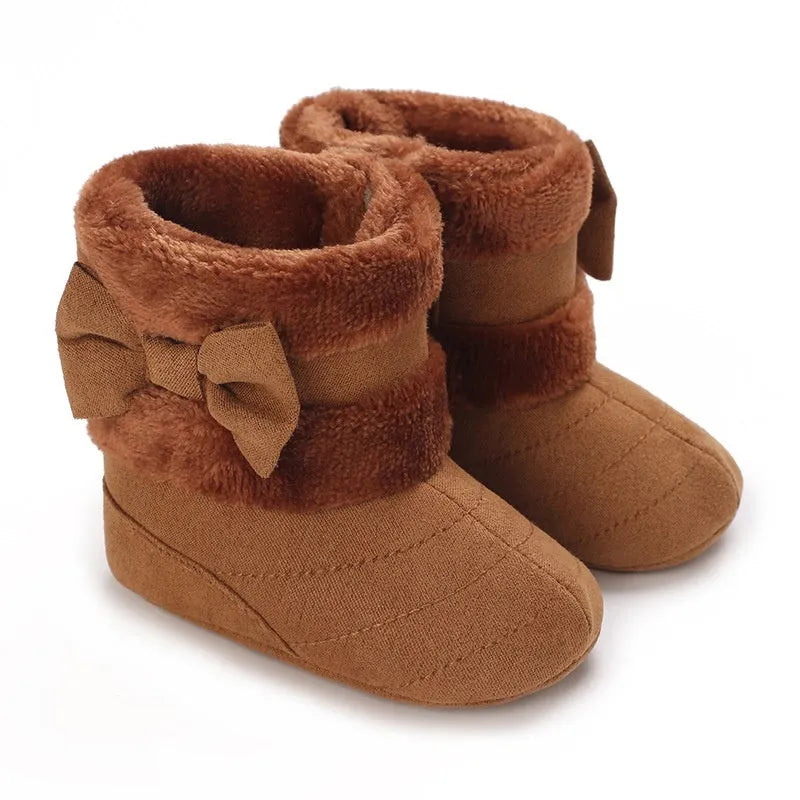Baby girl soft sole winter shoes cotton cloth low top oversleeve grey pink red black dark brown