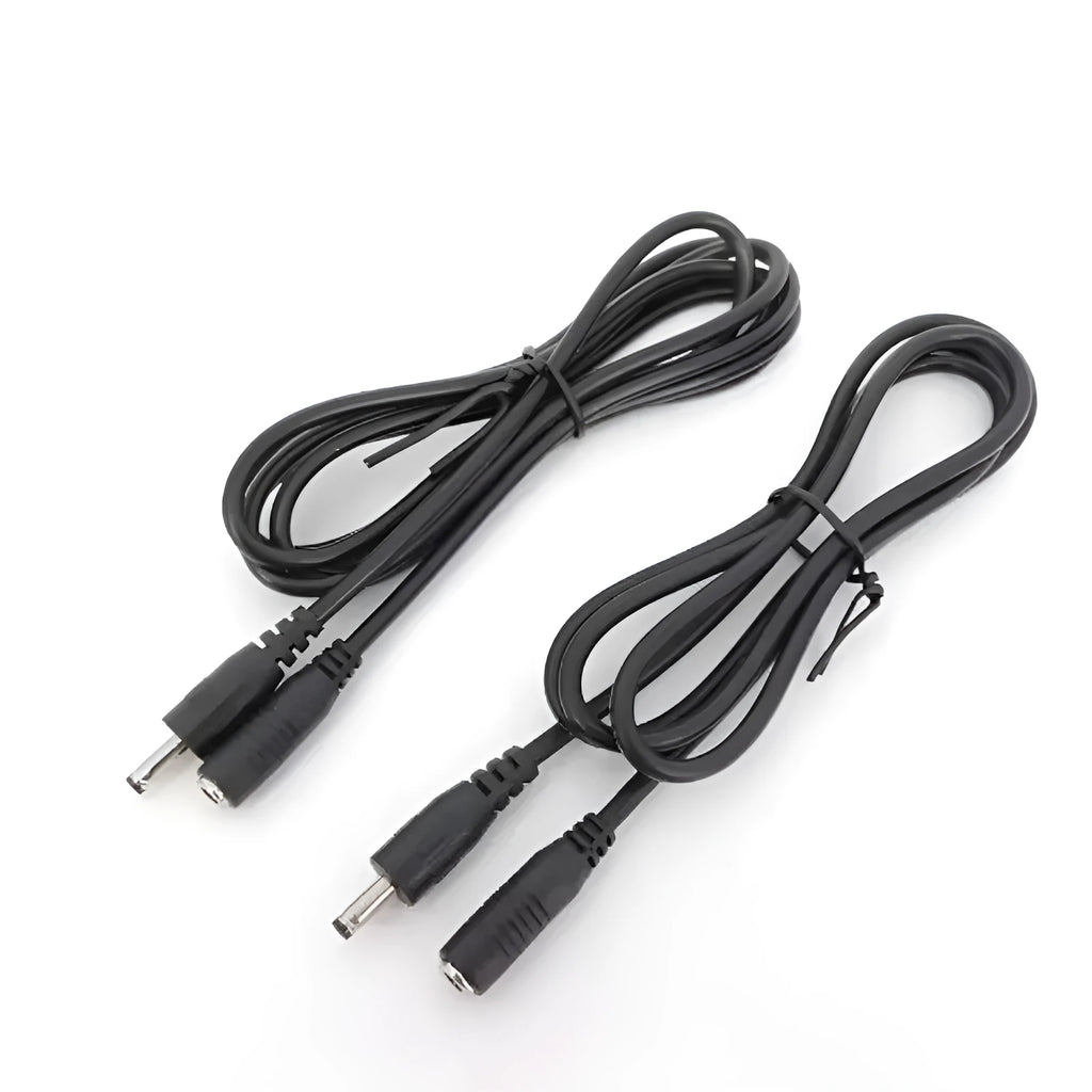 Black 22AWG DC power cord with copper core male to female plug