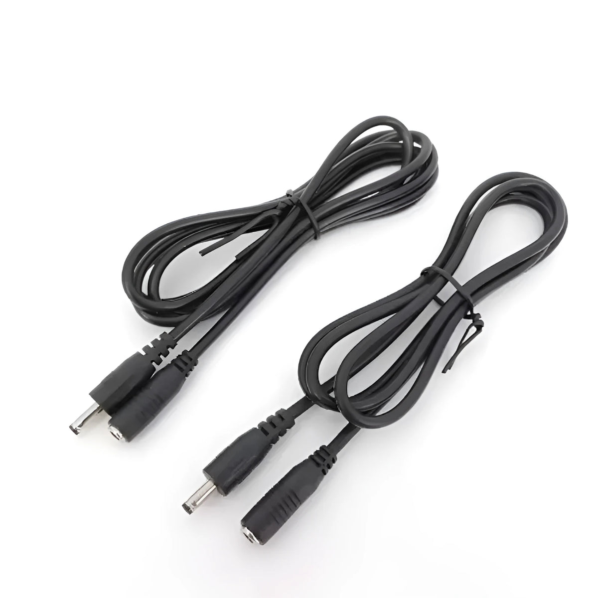 Black 22AWG DC power cord with copper core male to female plug