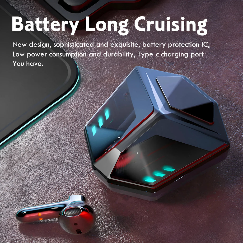 Wireless Bluetooth gaming headset with motion noise reduction in contemporary colours