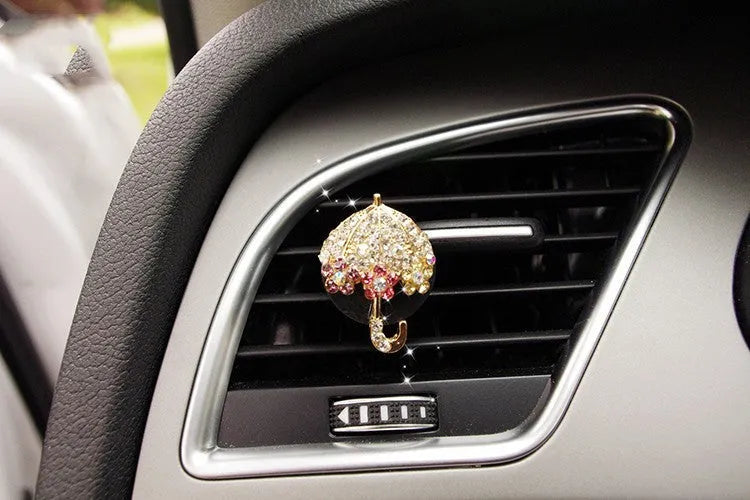 Alloy car air vent fragrance clip in a decorative style, measuring 6.3 by 4.5 centimetres.