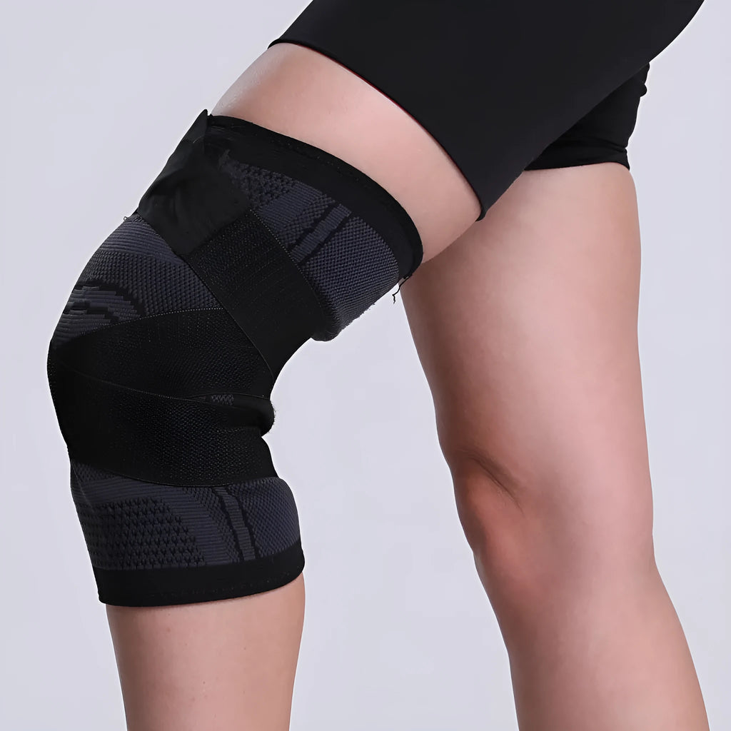 Nylon knitted knee pad in red, orange, gray or fruit green, sizes S to XXL, for general sports use