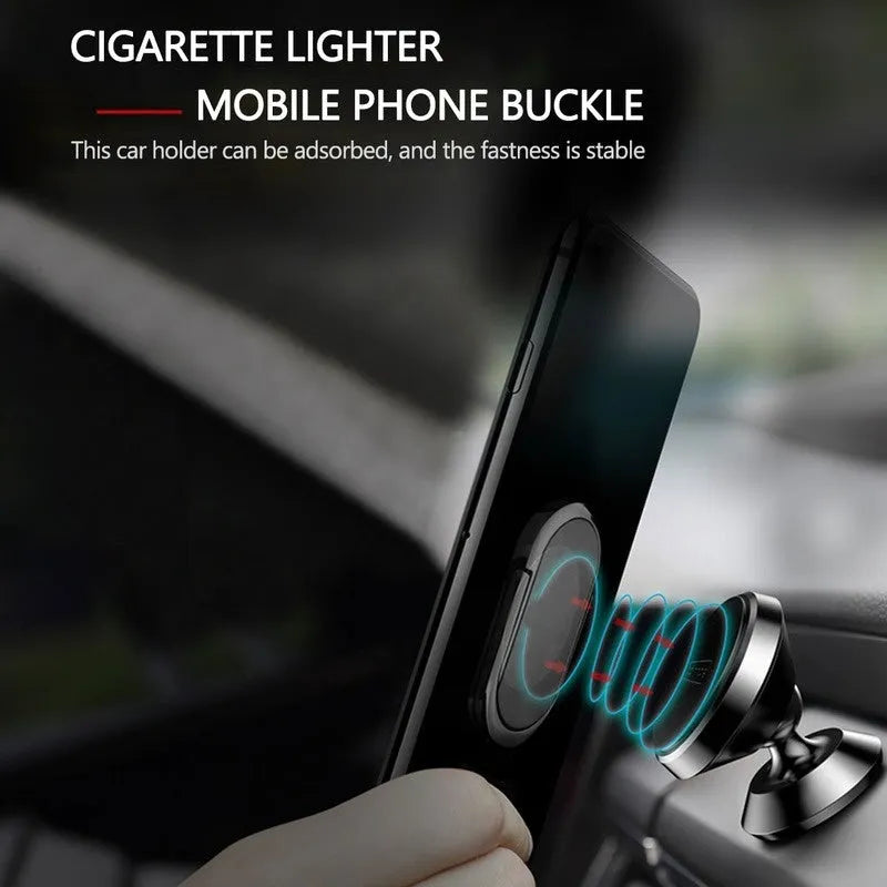 2 in 1 USB plasma lighter and phone holder in aluminium alloy, black ice, with ring buckle and 3M tape