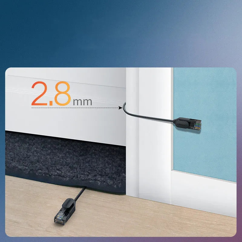 Black high-speed network cable for router and computer, plastic, available 0.5m to 10m