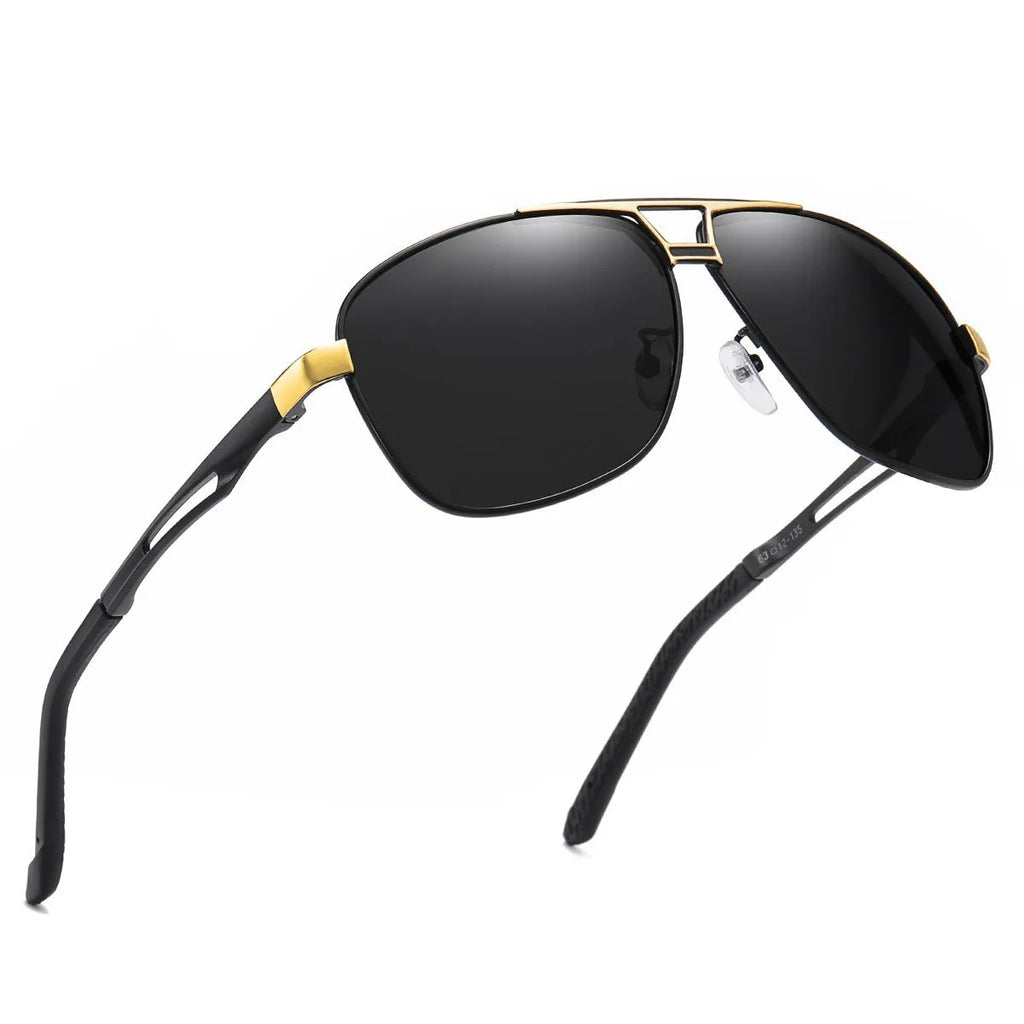 Men's orange red aviator sunglasses with polarised TAC lenses and metal frame