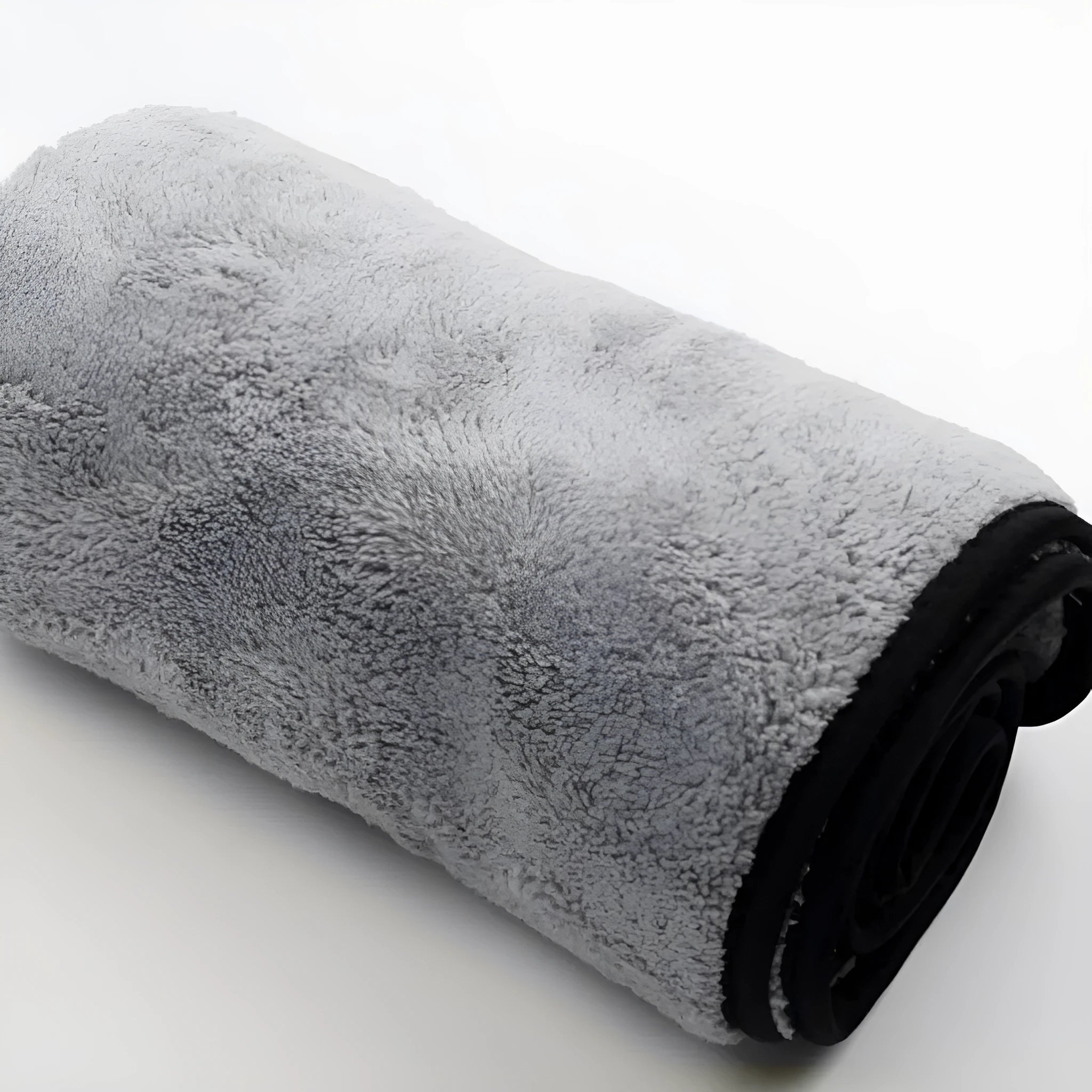 Microfibre car wash towel showing 75x35cm, 60x40cm and 100x40cm size options for vehicle cleaning
