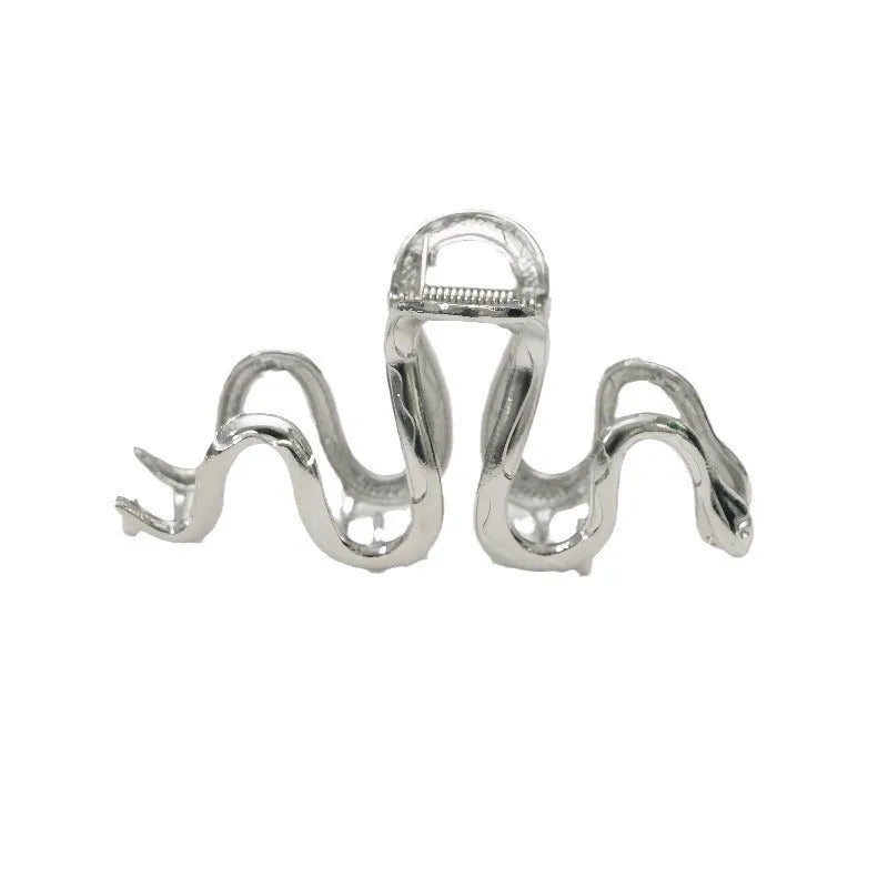 Slytherin serpentine metal hair clip barrette 10.5cm length in silver or gun black electroplated finish