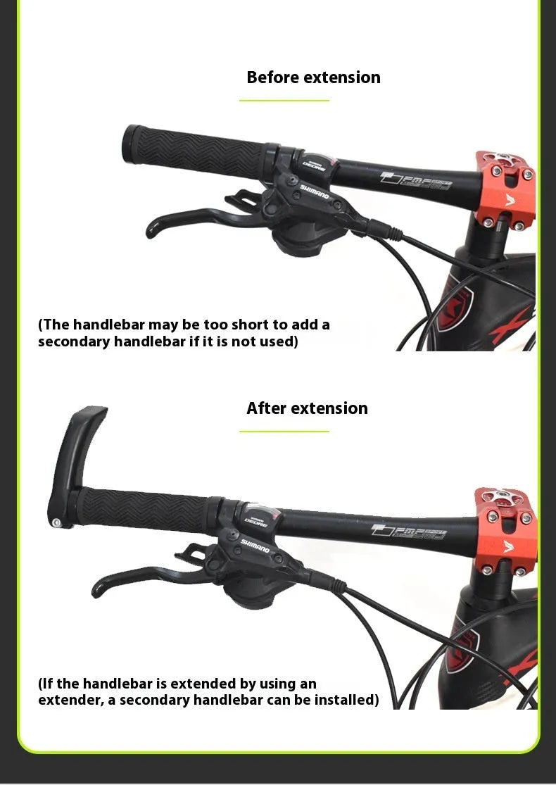 Pair of aluminium alloy bicycle handlebar extension rods with folding mechanism