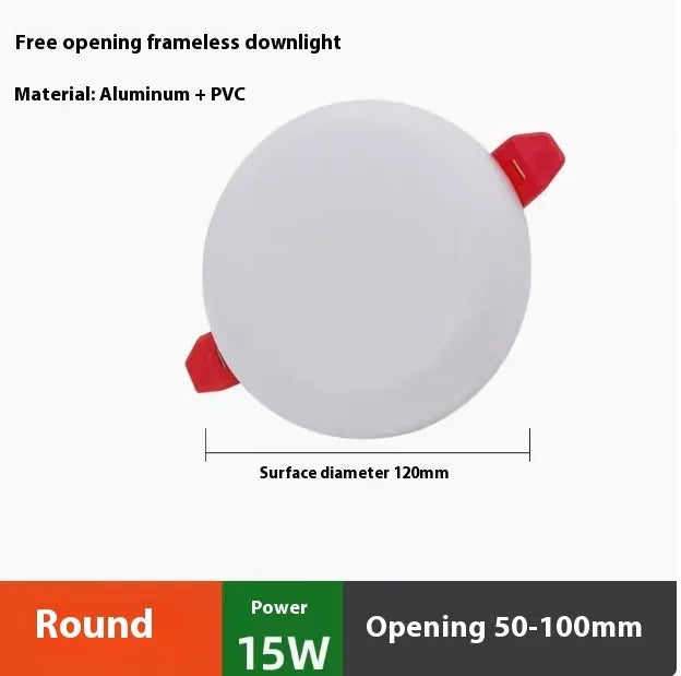 Ultra-thin aluminium LED panel light with adjustable hole design in white illumination