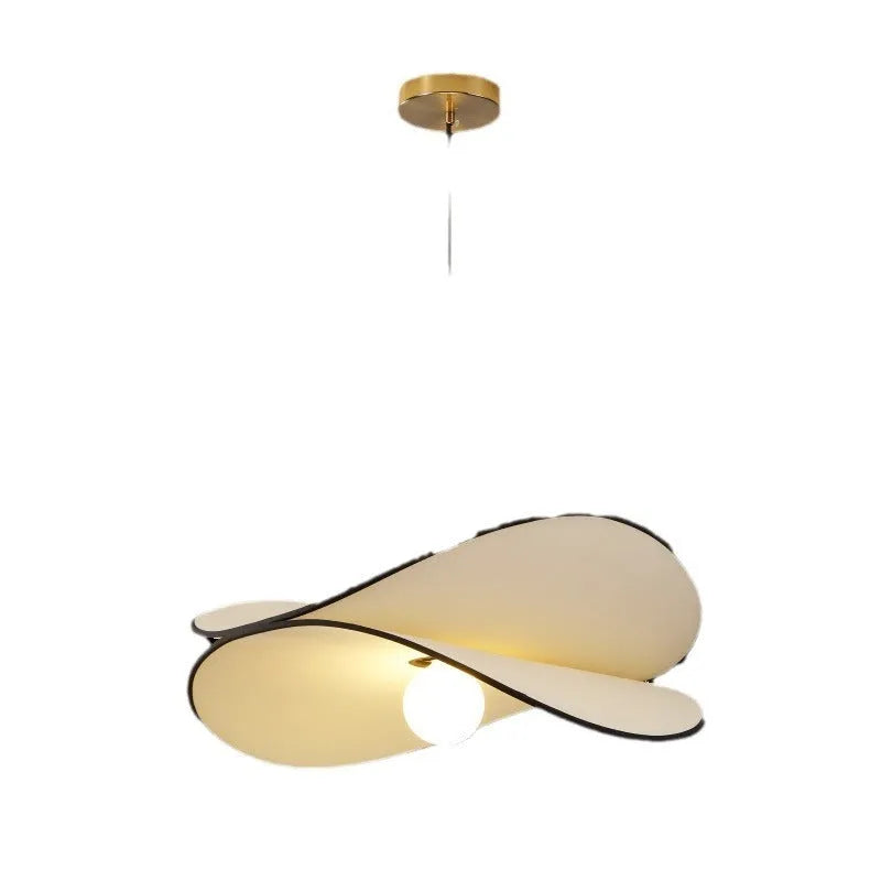 French artistic pendant light with 40cm fabric potato chips chandelier shade for bedroom lighting